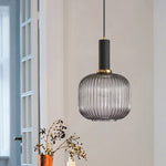 Flair Glass Pendant Light – Art Deco Reeded Glass Ceiling Lamp for Dining Room and Living Room