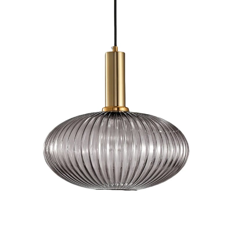 Flair Glass Pendant Light – Art Deco Reeded Glass Ceiling Lamp for Dining Room and Living Room