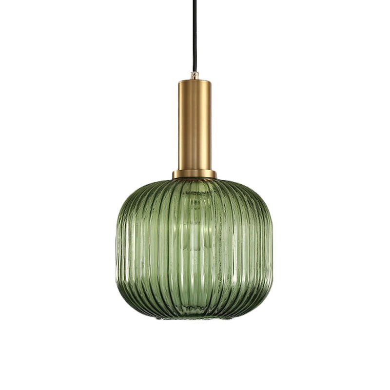 Flair Glass Pendant Light – Art Deco Reeded Glass Ceiling Lamp for Dining Room and Living Room