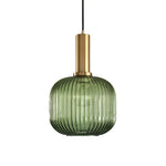 Flair Glass Pendant Light – Art Deco Reeded Glass Ceiling Lamp for Dining Room and Living Room