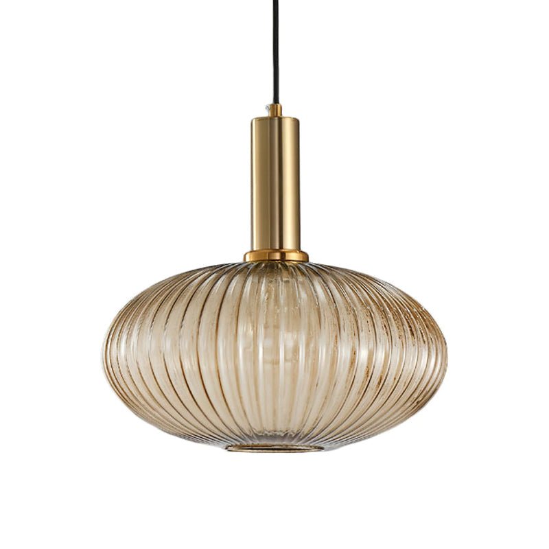 Flair Glass Pendant Light – Art Deco Reeded Glass Ceiling Lamp for Dining Room and Living Room