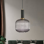 Flair Glass Pendant Light – Art Deco Reeded Glass Ceiling Lamp for Dining Room and Living Room