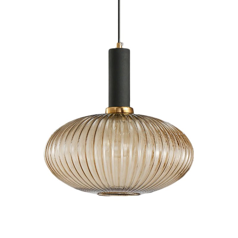 Flair Glass Pendant Light – Art Deco Reeded Glass Ceiling Lamp for Dining Room and Living Room