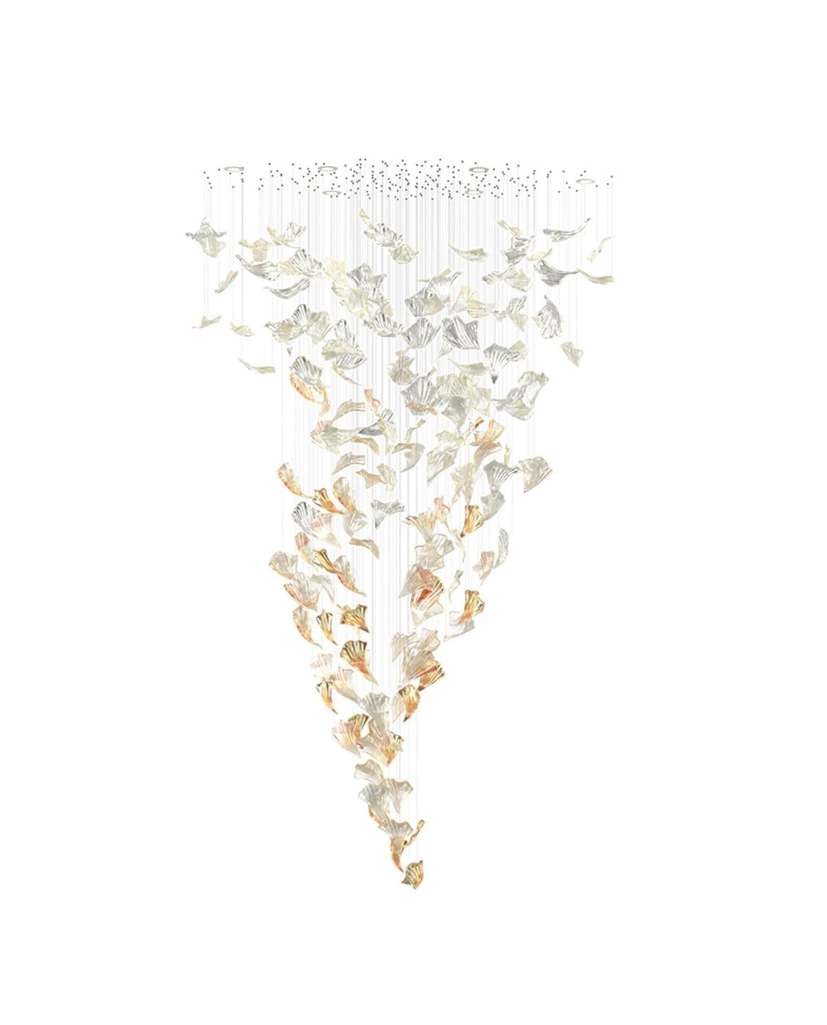 Flamenco Crystal Chandelier – Modern Handblown Glass Pendant Light for Dining Room and Living Room