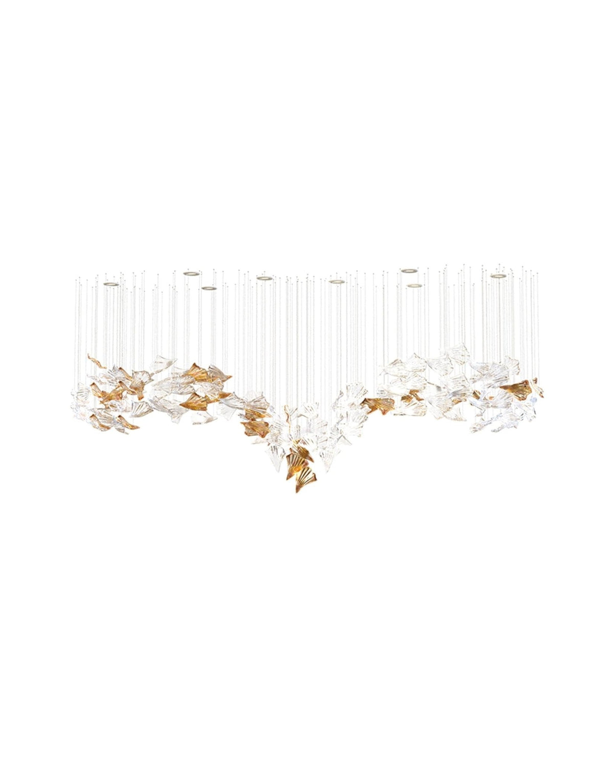Flamenco Crystal Chandelier – Modern Handblown Glass Pendant Light for Dining Room and Living Room