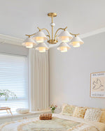 flared-gold-ceramic-chandelier
