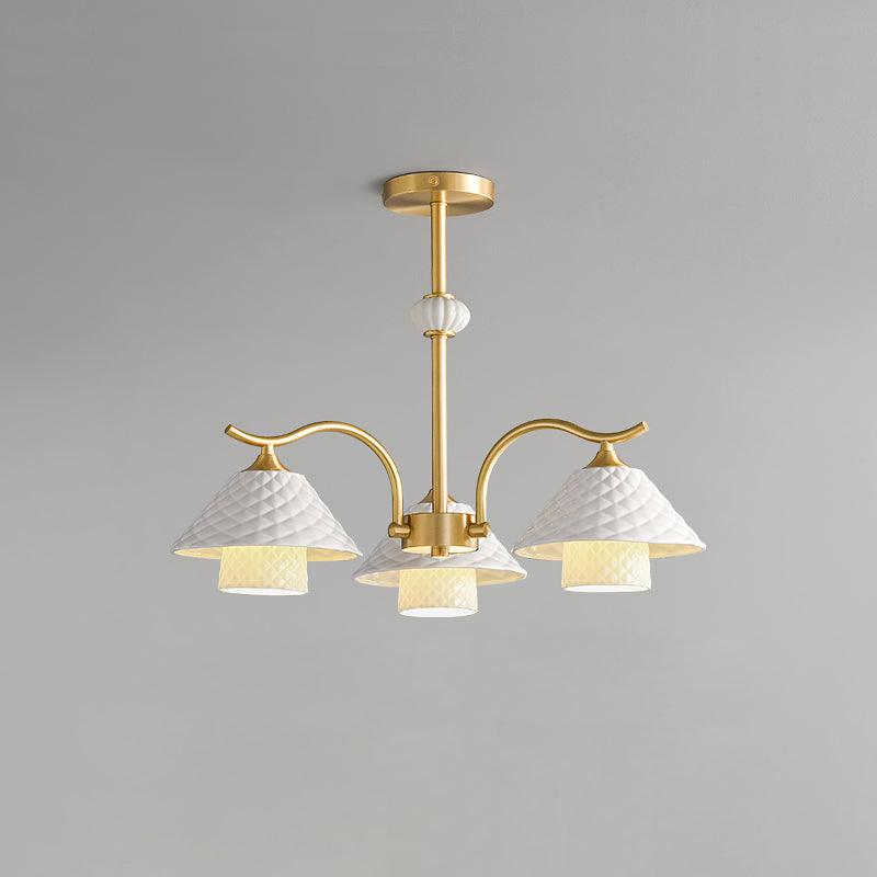 flared-gold-ceramic-chandelier