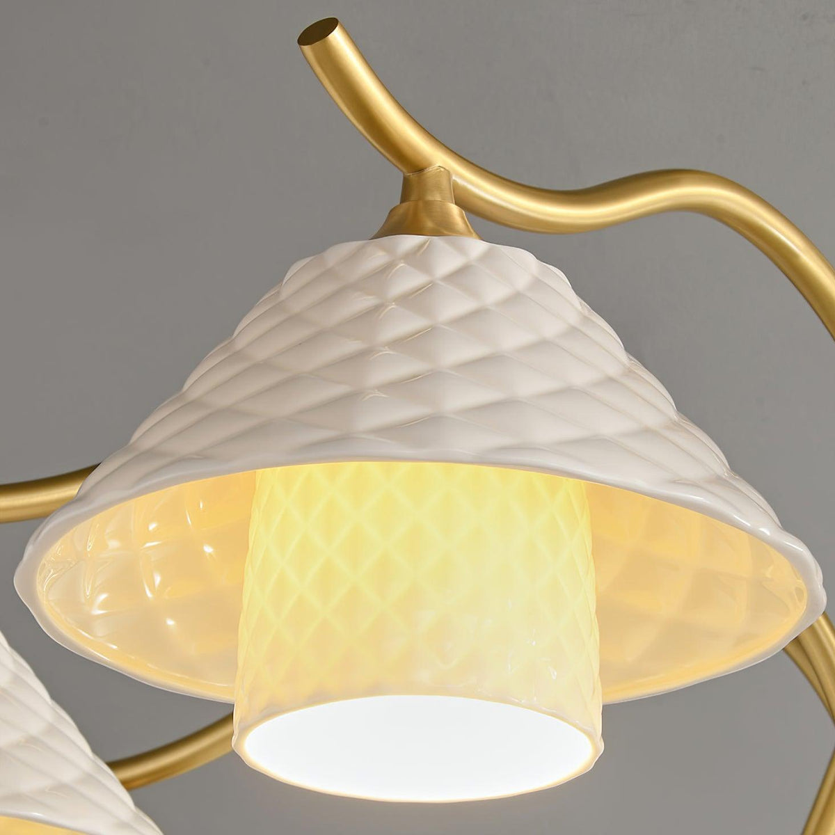 flared-gold-ceramic-chandelier