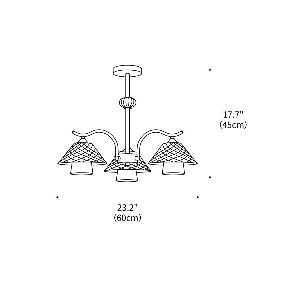 flared-gold-ceramic-chandelier