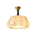 Fleurina Flush Mount Ceiling Light – Fabric, Metal & Wood