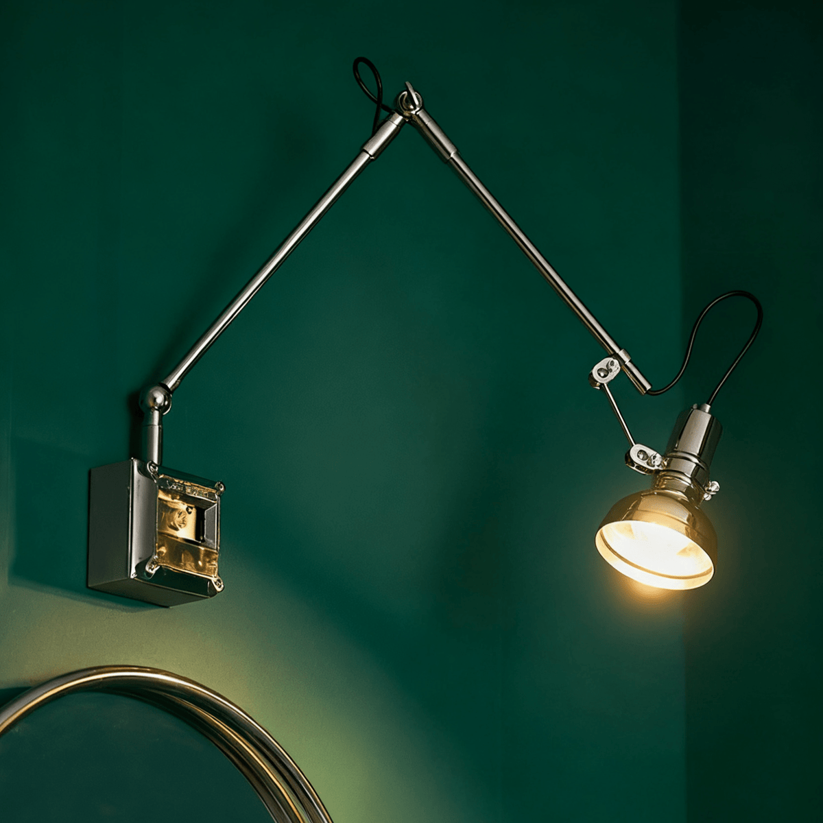 Flex Arm Wall Sconce with Adjustable Metal Shade for Modern Interiors