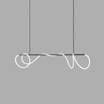 Sculptural Linear Curve LED Chandelier in Gold or Black