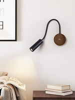 Flexstone Reader Wall Sconce in Walnut and Black Travertine