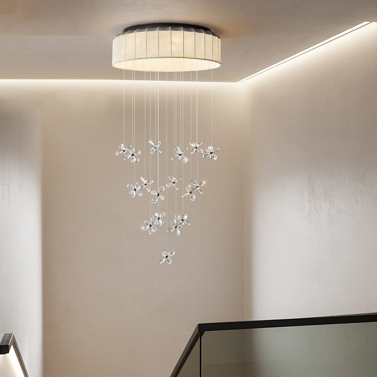 Floating Crystal Flower Ceiling Lamp