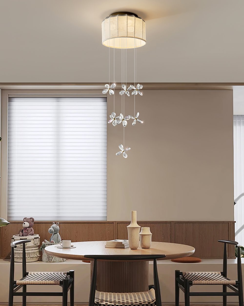 Floating Crystal Flower Ceiling Lamp