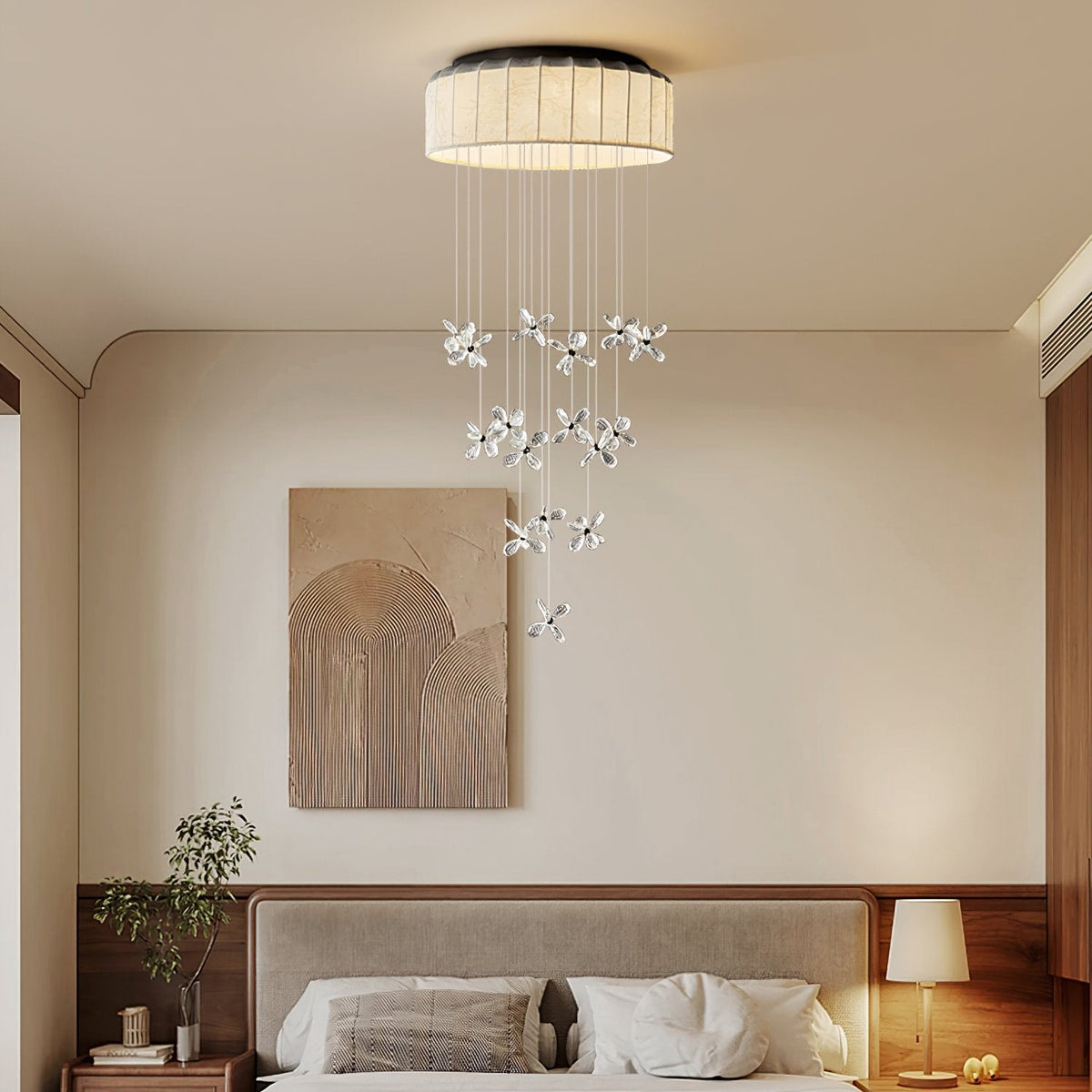 Floating Crystal Flower Ceiling Lamp