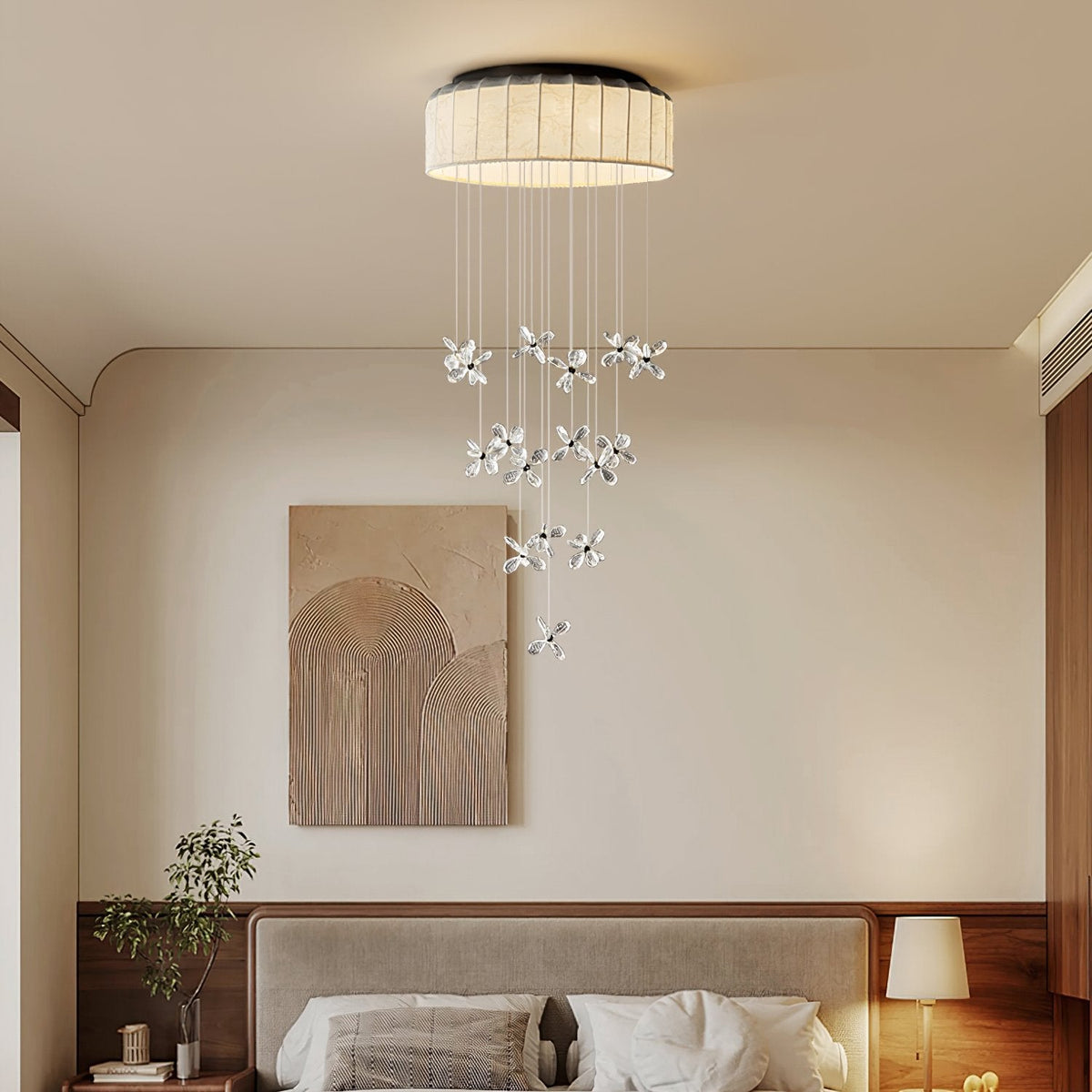 Floating Crystal Flower Ceiling Lamp