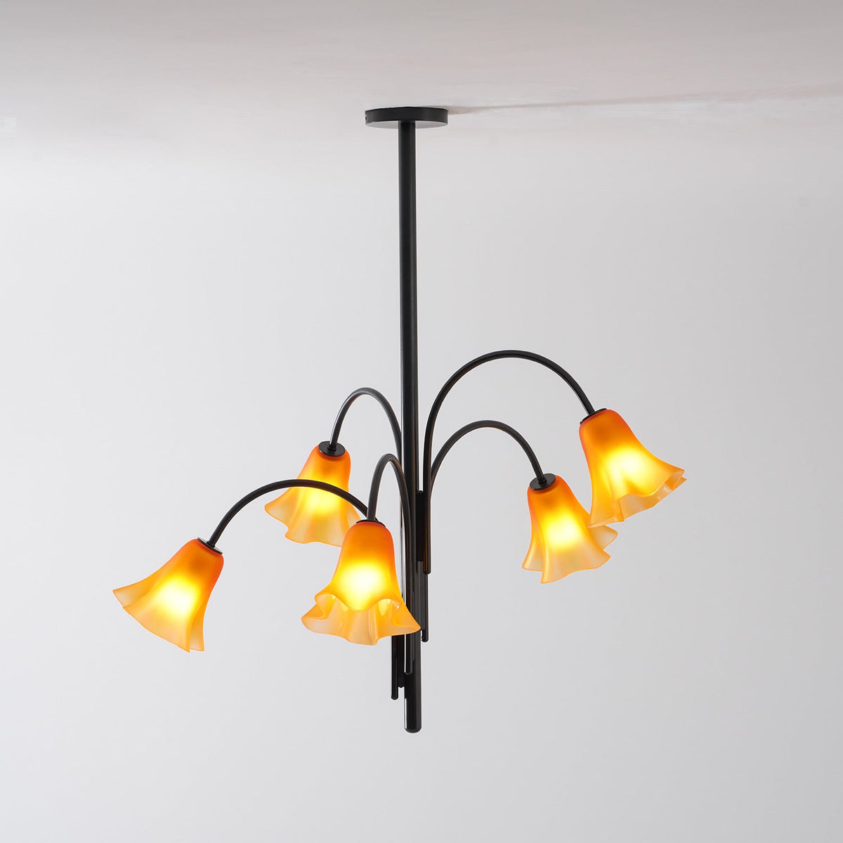 Petalia Blossom Chandelier – Floral Glass Pendant Light for Dining Room and Living Room