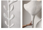 Florae Sculptural Floor Lamp – Hand-Textured Matte White, 79" Tall