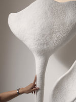 Florae Sculptural Floor Lamp – Hand-Textured Matte White, 79" Tall