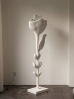 Florae Sculptural Floor Lamp – Hand-Textured Matte White, 79" Tall