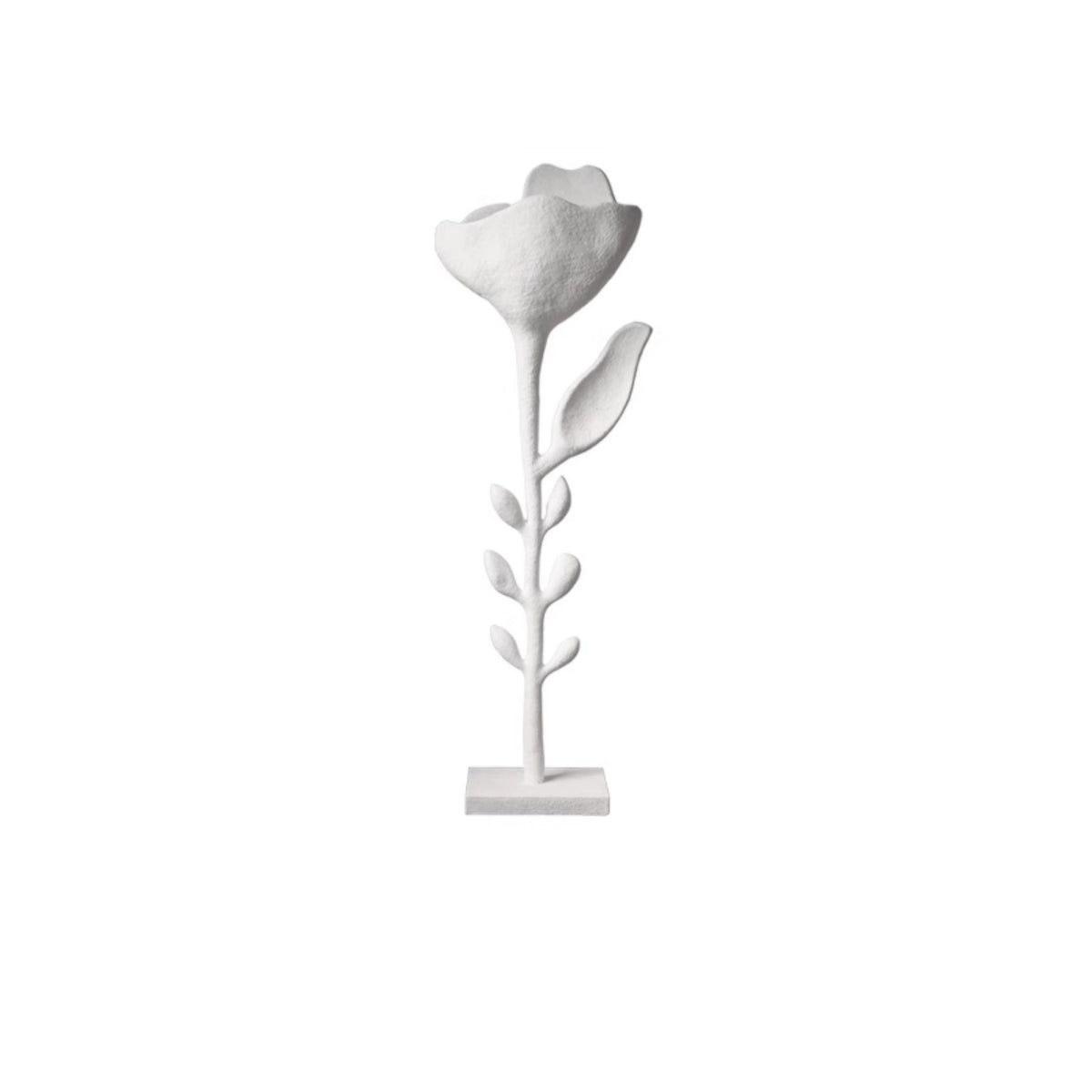 Florae Sculptural Floor Lamp – Hand-Textured Matte White, 79" Tall