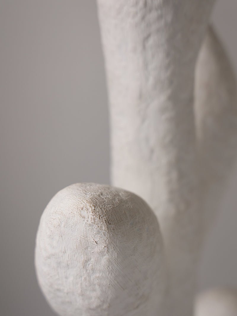 Florae Sculptural Floor Lamp – Hand-Textured Matte White, 79" Tall
