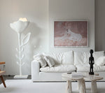 Florae Sculptural Floor Lamp – Hand-Textured Matte White, 79" Tall