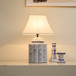 Floral Bird Porcelain Jar Table Lamp with Fabric Shade