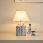 Floral Bird Porcelain Jar Table Lamp with Fabric Shade