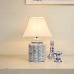 Floral Bird Porcelain Jar Table Lamp with Fabric Shade