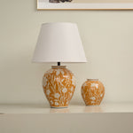 Aurelia Floral Ceramic Table Lamp with Fabric Shade