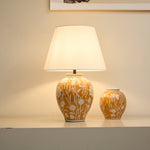 Aurelia Floral Ceramic Table Lamp with Fabric Shade