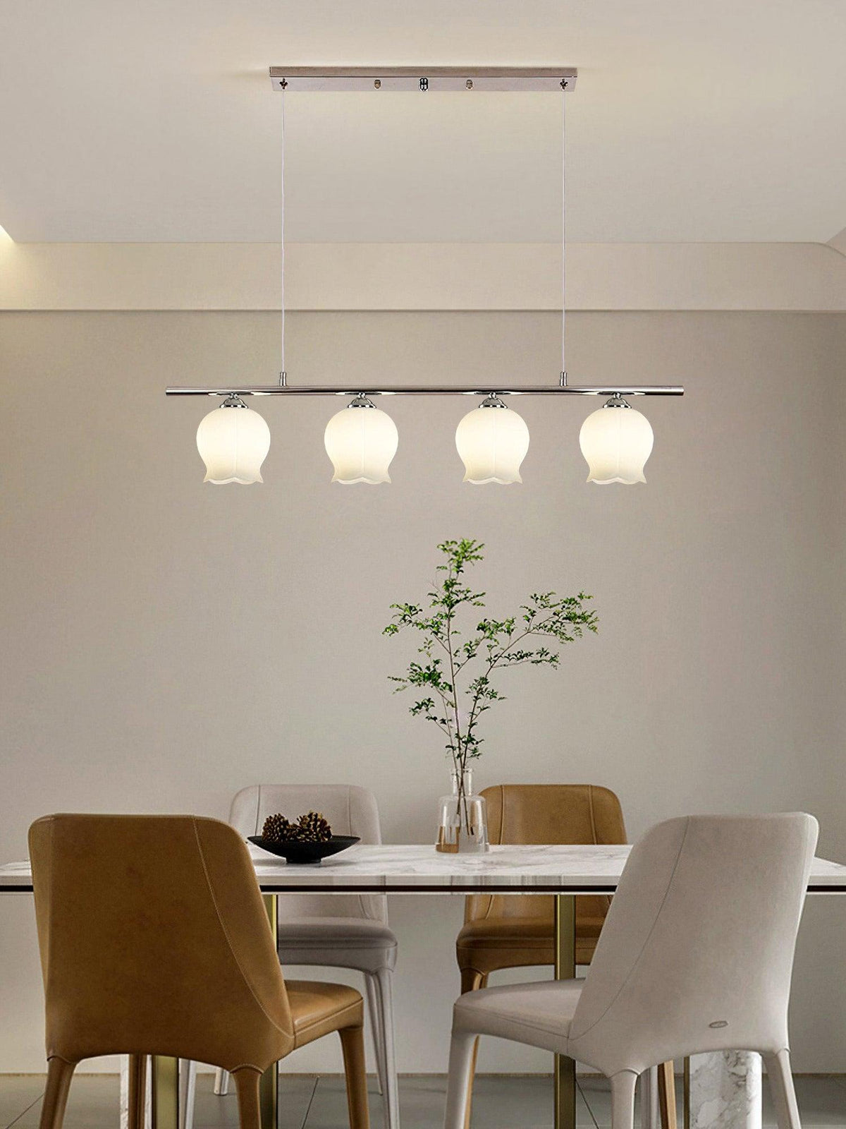 Floral Glass Pendant Light – Modern Designer Chandelier for Dining & Kitchen