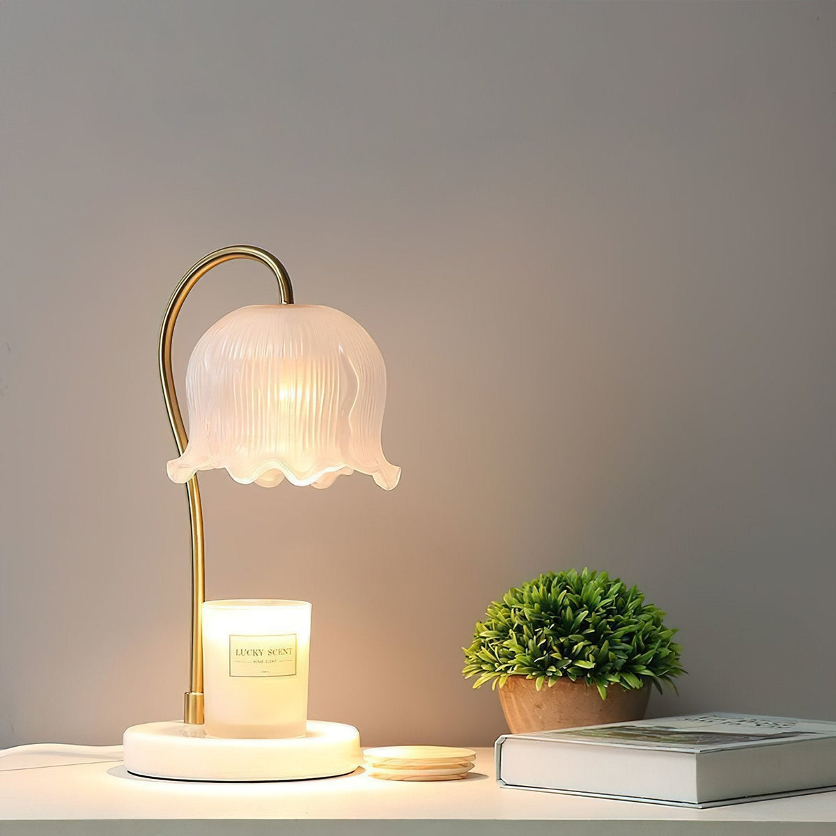 Floral Glass Table Lamp