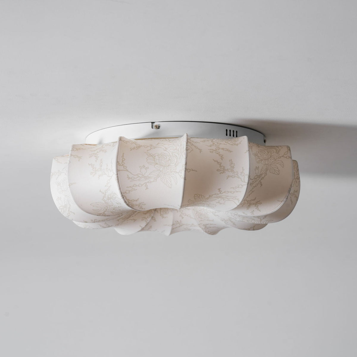Floralis Ceiling Light – Designer Flush Mount with Fabric Shade