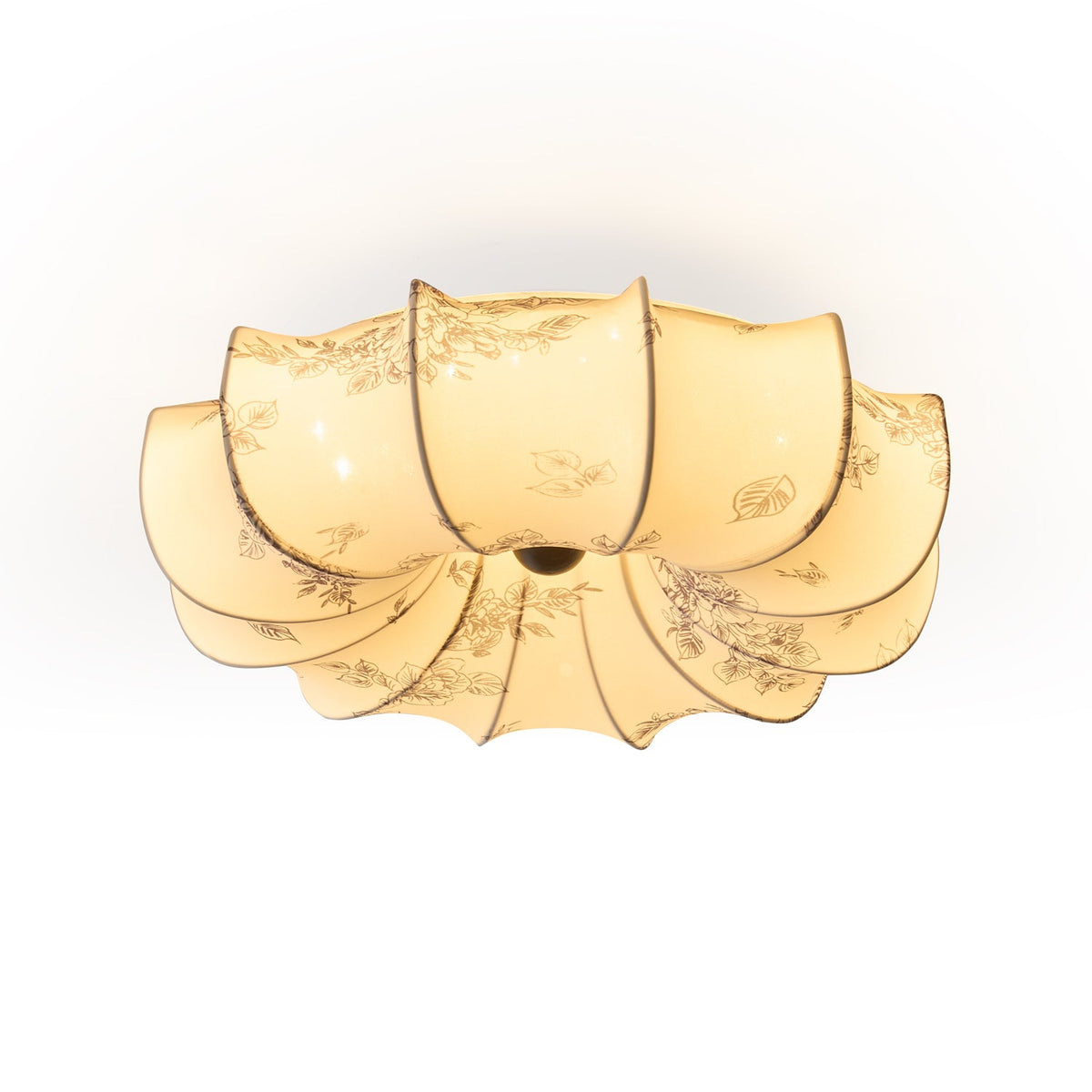 Floralis Ceiling Light – Designer Flush Mount with Fabric Shade