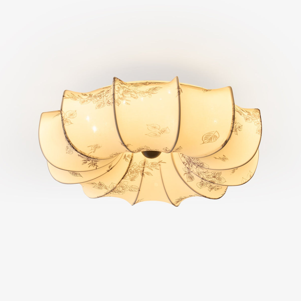 Floralis Ceiling Light – Designer Flush Mount with Fabric Shade