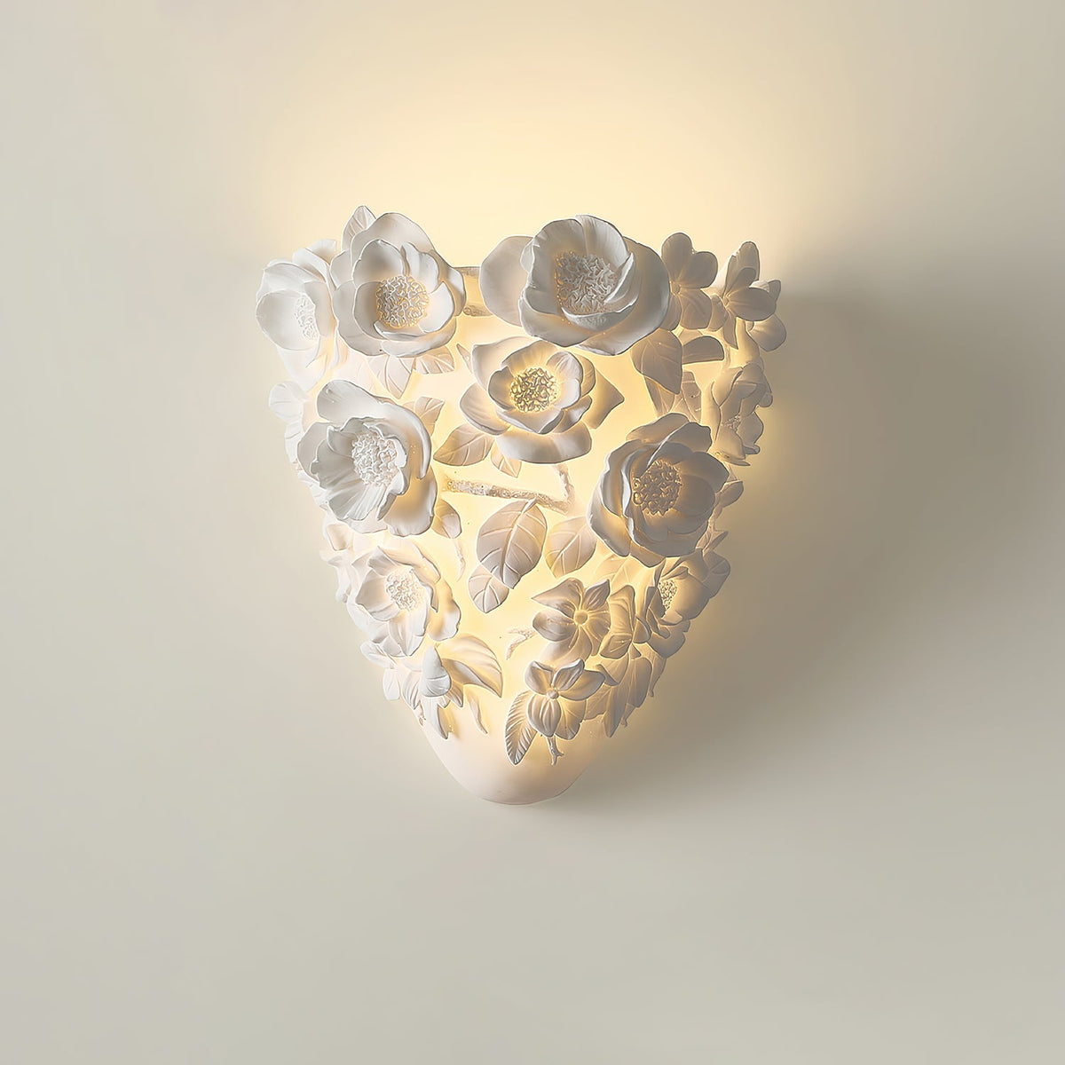 Floranza Ceramic Wall Sconce with Floral Relief – Modern LED Wall Light