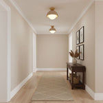 Flore Travertine Bud Ceiling Light — Natural Stone Flush Mount