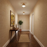 Flore Travertine Bud Ceiling Light — Natural Stone Flush Mount