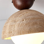 Flore Travertine Bud Ceiling Light — Natural Stone Flush Mount