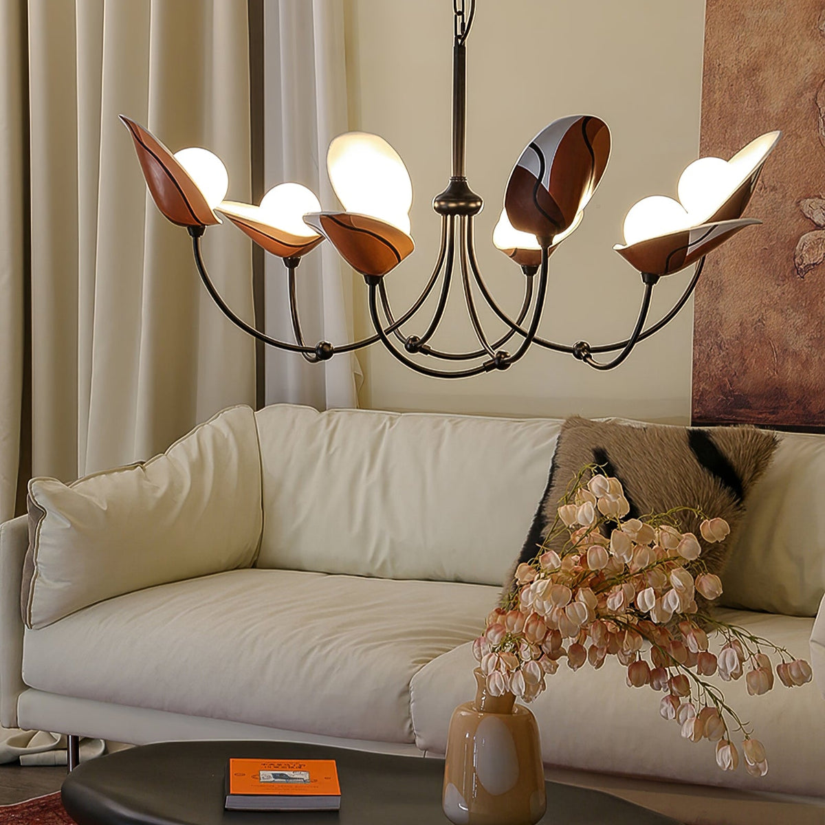 Florea Bloom Chandelier – Modern Glass and Metal Pendant Light for Dining and Living Spaces