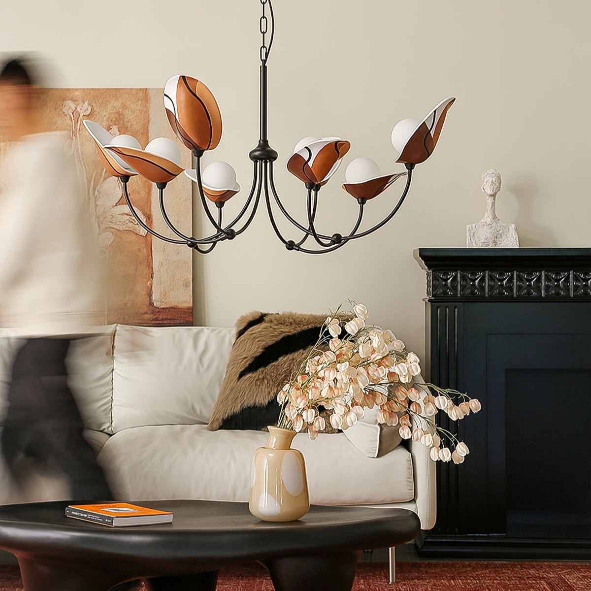 Florea Bloom Chandelier – Modern Glass and Metal Pendant Light for Dining and Living Spaces