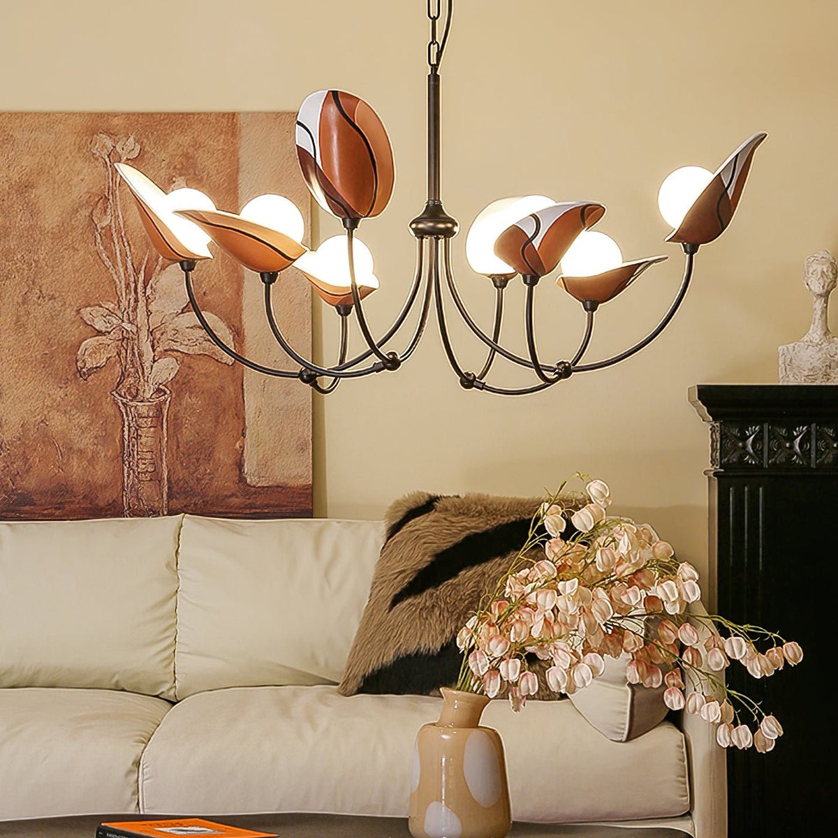 Florea Bloom Chandelier – Modern Glass and Metal Pendant Light for Dining and Living Spaces