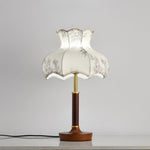 Florence Blossom Table Lamp – Walnut Wood & Fabric Designer Lamp