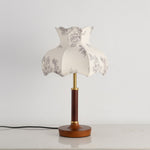 Florence Blossom Table Lamp – Walnut Wood & Fabric Designer Lamp