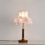 Florence Blossom Table Lamp – Walnut Wood & Fabric Designer Lamp