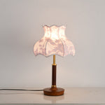 Florence Blossom Table Lamp – Walnut Wood & Fabric Designer Lamp