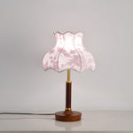 Florence Blossom Table Lamp – Walnut Wood & Fabric Designer Lamp